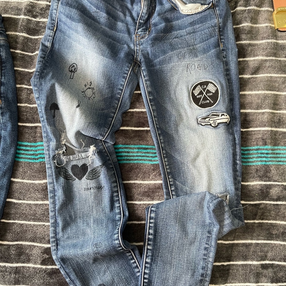 American Eagle Distressed Jeans with Patches